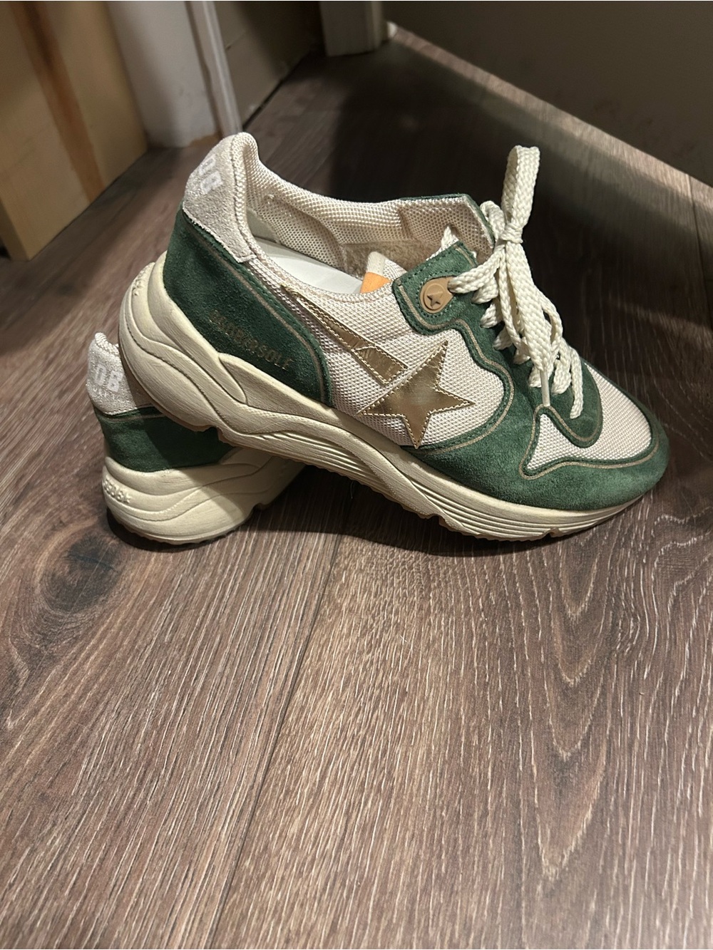 Golden Goose Green and Cream Women's Sneakers - Picture 2 of 3
